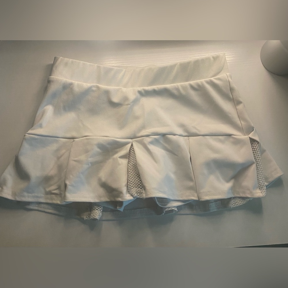 Varsity white practice skirt